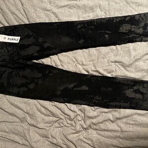 Purple Jeans Men's Slim Black Paint Splatter